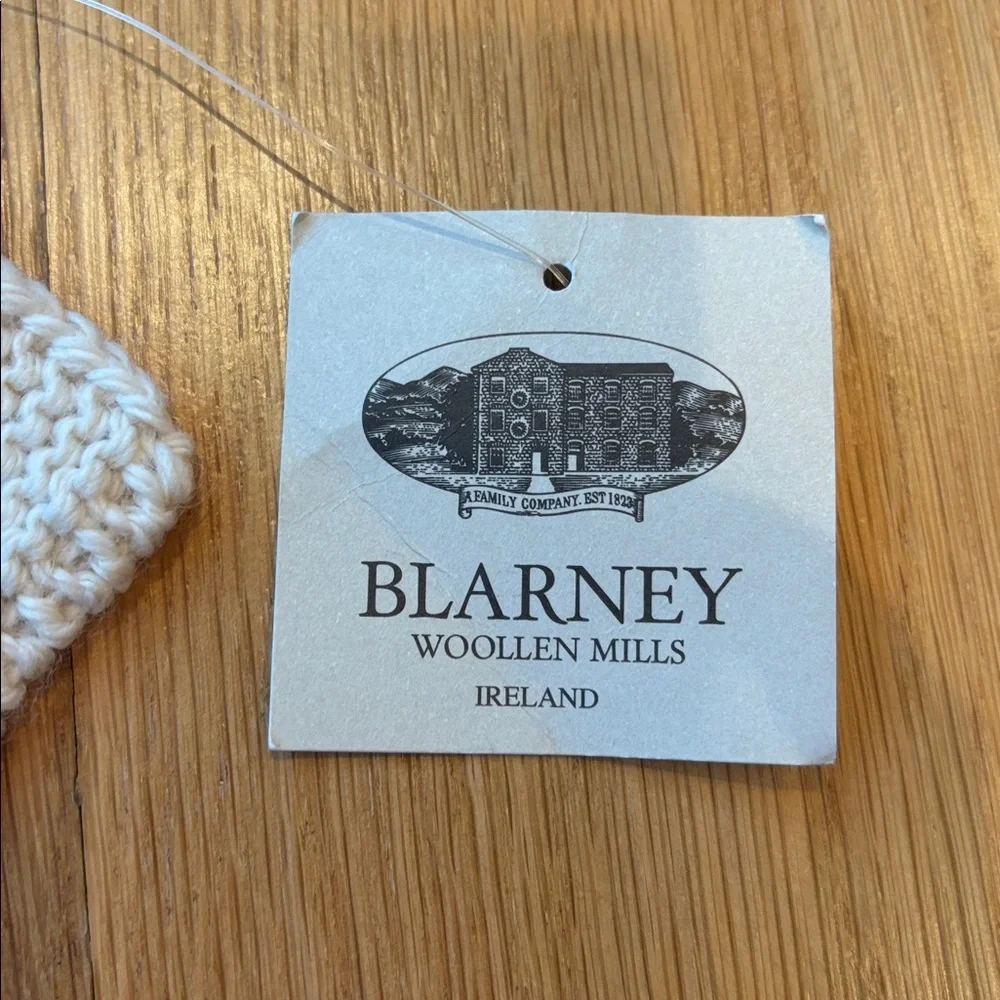 Blarney Knit Scarf Cable Knit Cream 100% Wool NWT - Picture 3 of 4